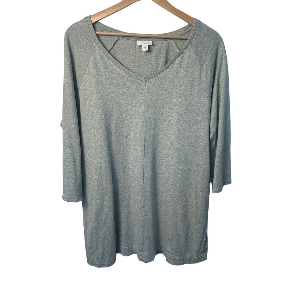 Pure Jill Gray 3/4 Sleeve Medium Top